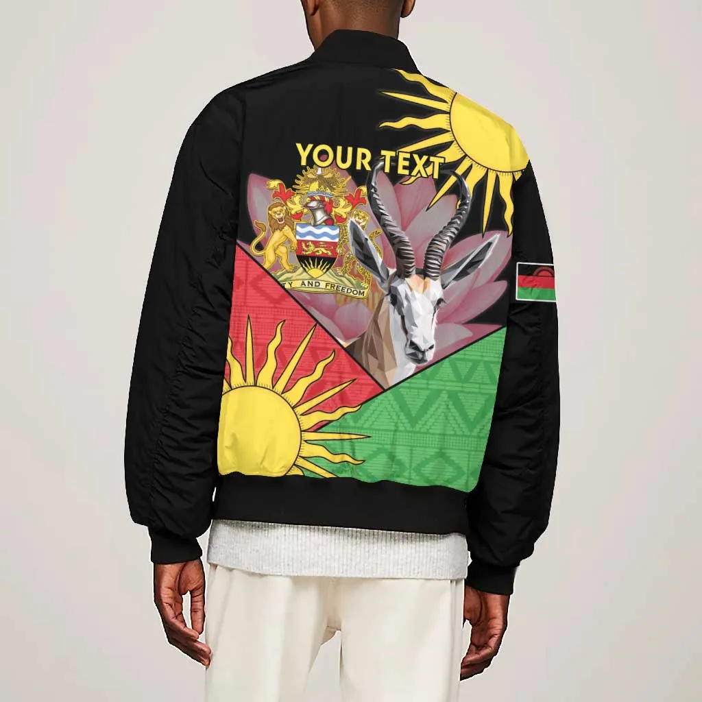 Personalized Africa Malawi Bomber Jacket Thomsons Gazelle With Lotus LT15