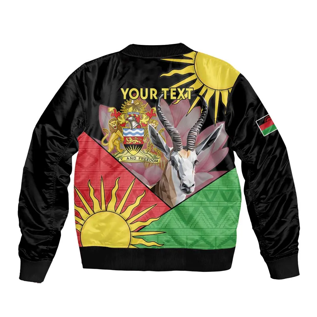 Personalized Africa Malawi Bomber Jacket Thomsons Gazelle With Lotus LT15