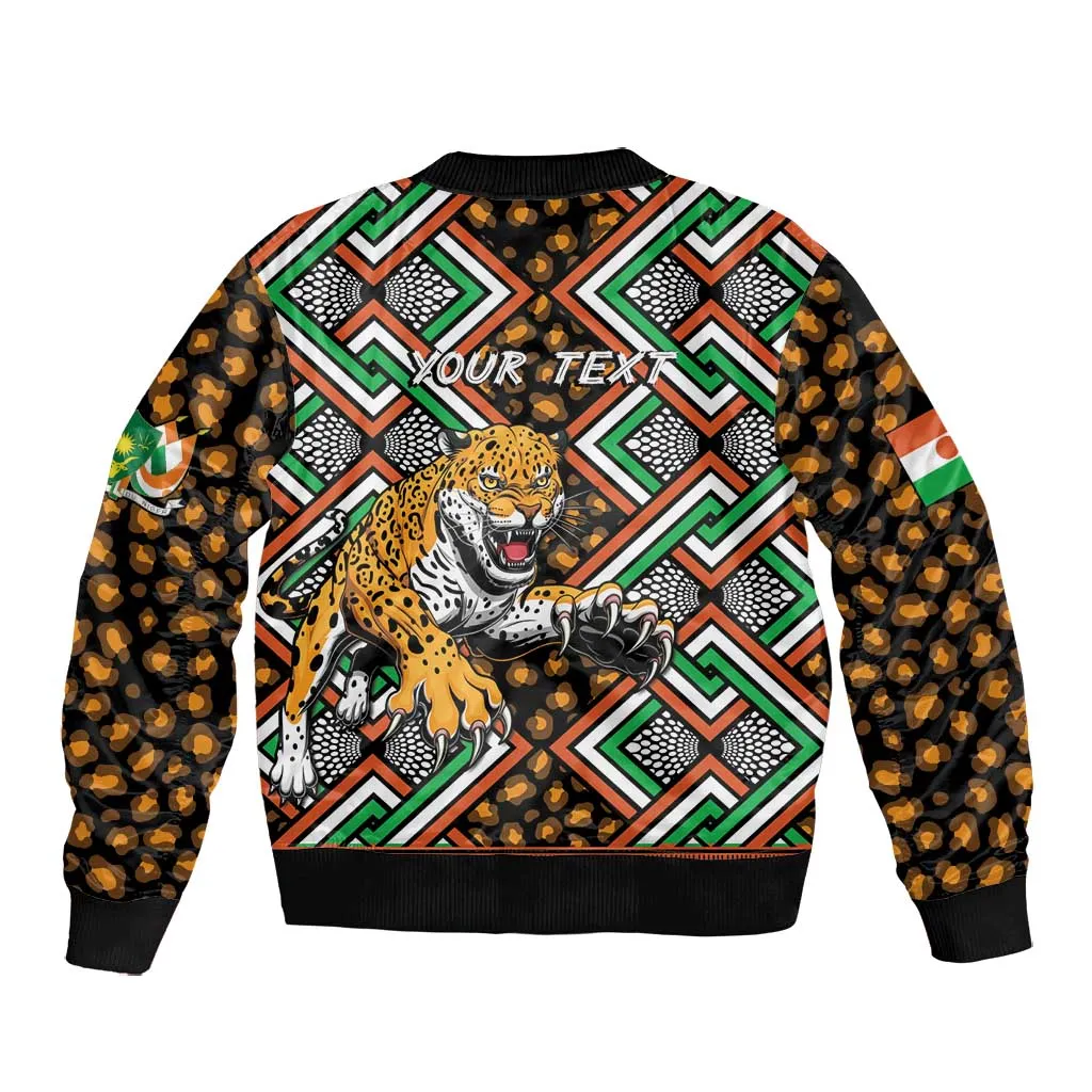 Personalized Afro Niger Bomber Jacket Leopard Ankara African Pattern LT14