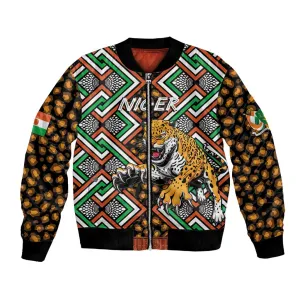 Personalized Afro Niger Bomber Jacket Leopard Ankara African Pattern LT14