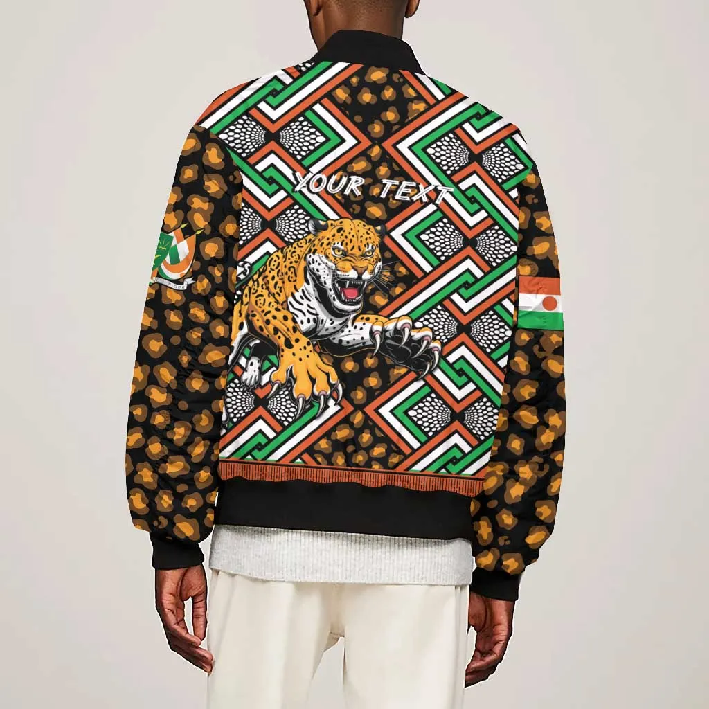 Personalized Afro Niger Bomber Jacket Leopard Ankara African Pattern LT14