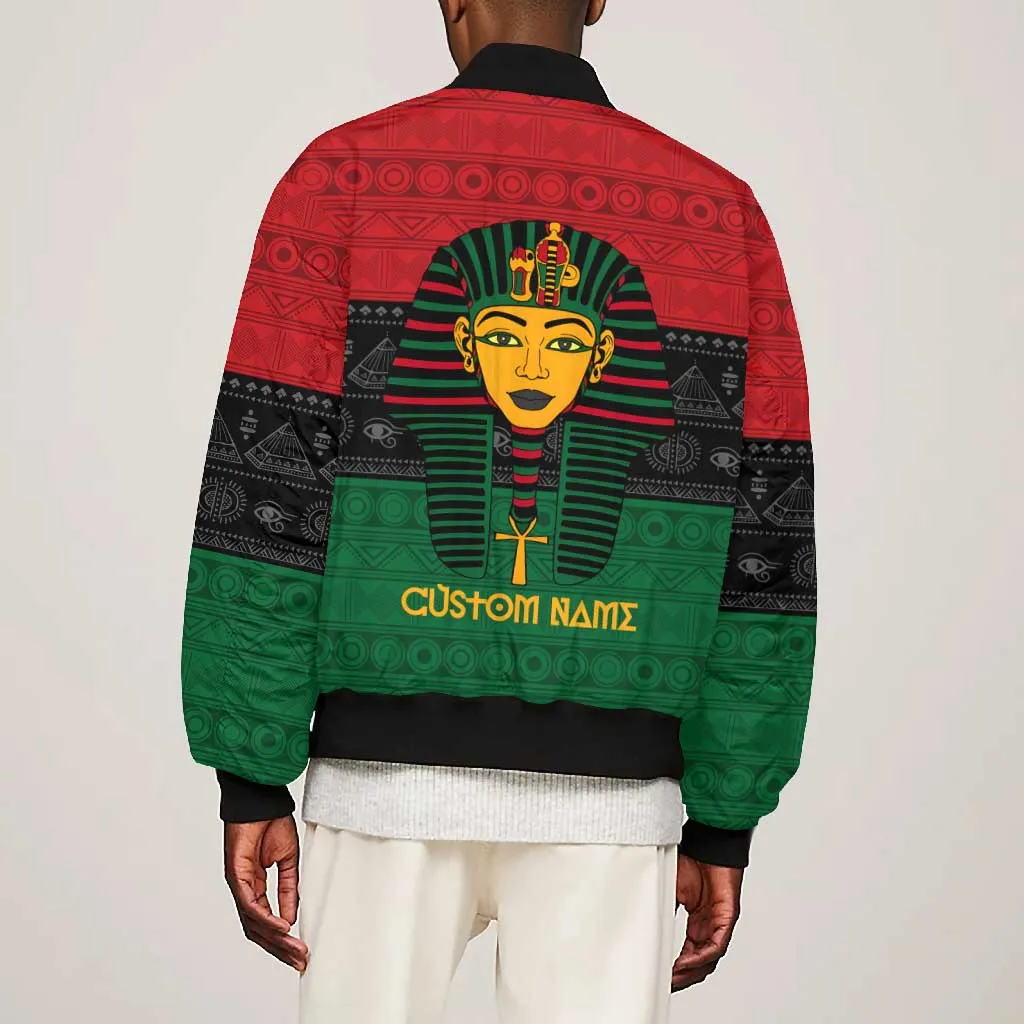 Personalized Ancient Egypt Bomber Jacket - Pharaoh in Pan-African Colors DT02