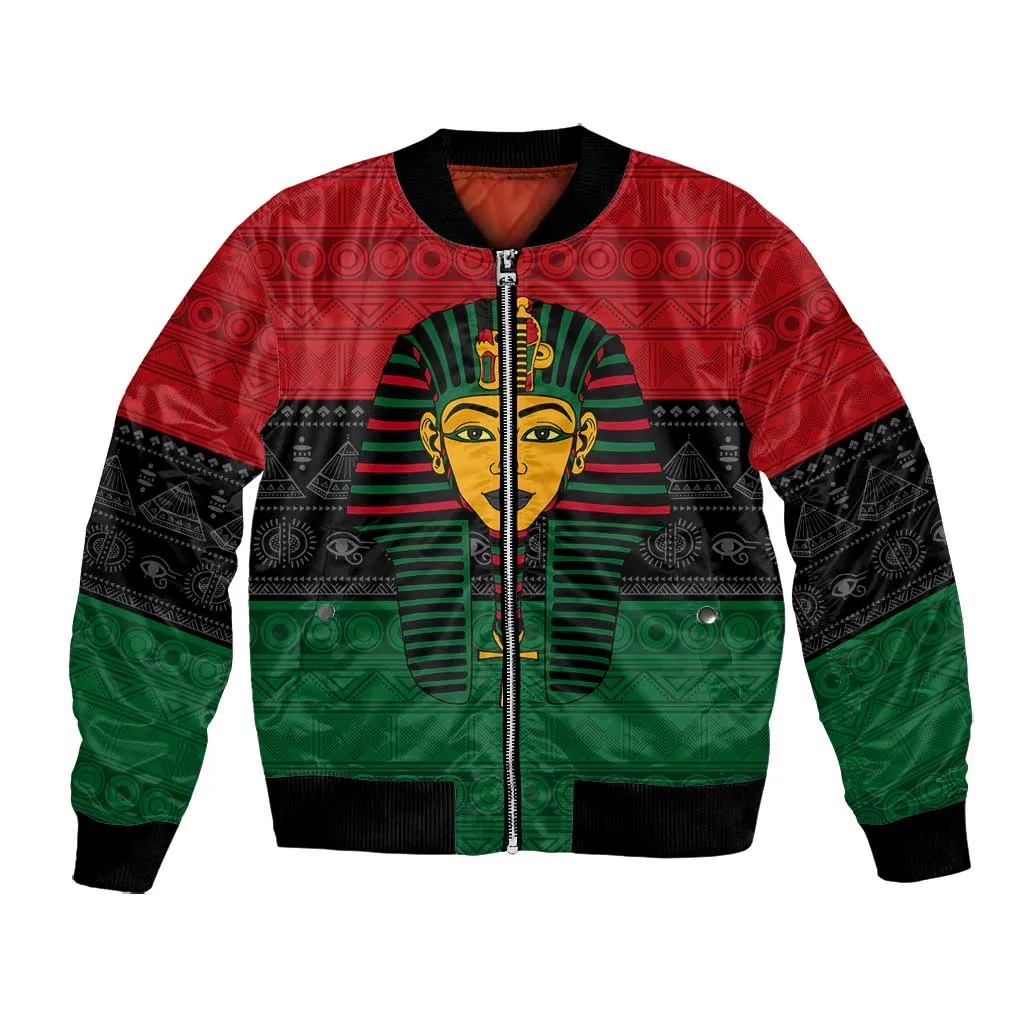 Personalized Ancient Egypt Bomber Jacket - Pharaoh in Pan-African Colors DT02