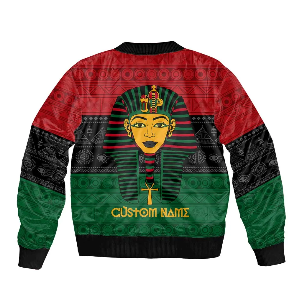 Personalized Ancient Egypt Bomber Jacket - Pharaoh in Pan-African Colors DT02