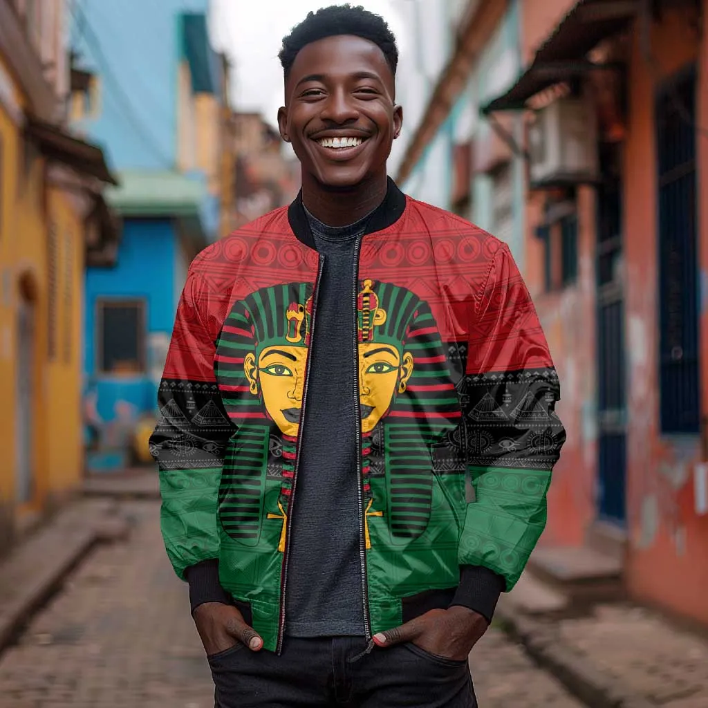 Personalized Ancient Egypt Bomber Jacket - Pharaoh in Pan-African Colors DT02