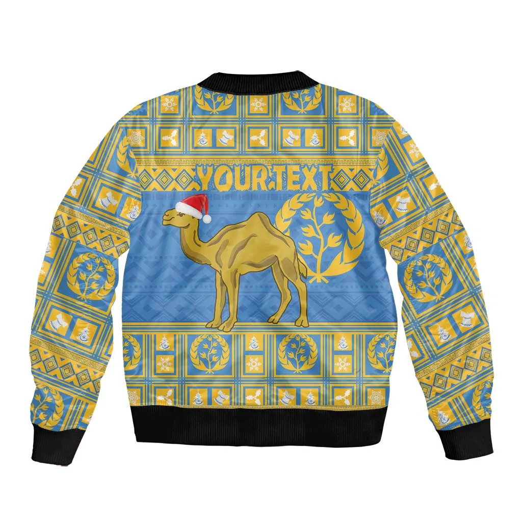 Personalized Eritrea Emblem Bomber Jacket Ruhus Beal Lidet - Kente Pattern LT18