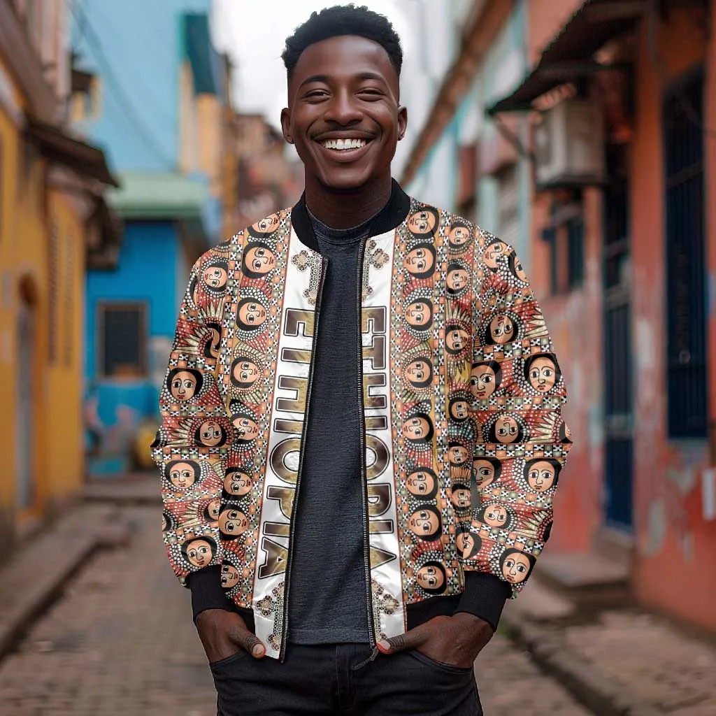 Personalized Ethiopia Bomber Jacket Ethiopian Tewahedo Angel Orthodox LT15