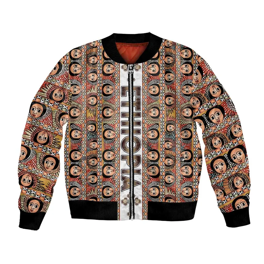 Personalized Ethiopia Bomber Jacket Ethiopian Tewahedo Angel Orthodox LT15