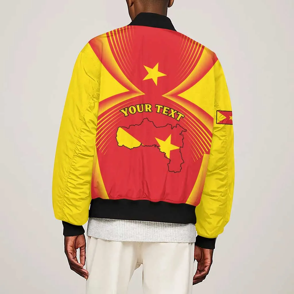 Personalized Tigray Region Sleeve Zip Bomber Jacket Coat Of Arms With Tigray Map LT15