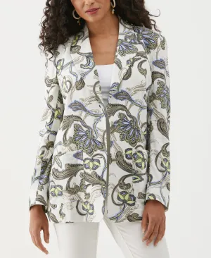 Petite Batik Print Patch Pocket Blazer Jacket