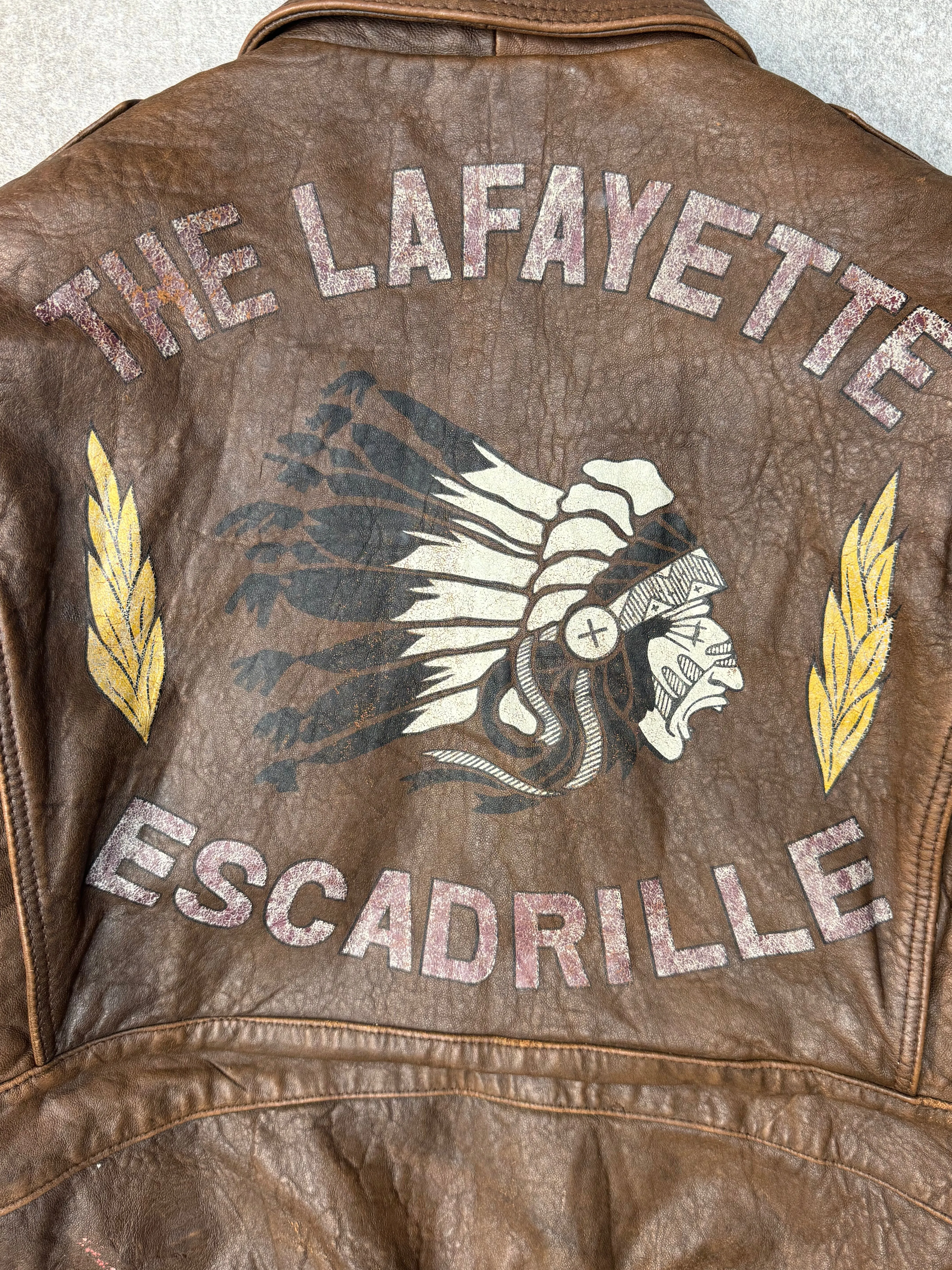 Philippe Monet 'The Lafayette' Print Detail Leather Bomber Jacket
