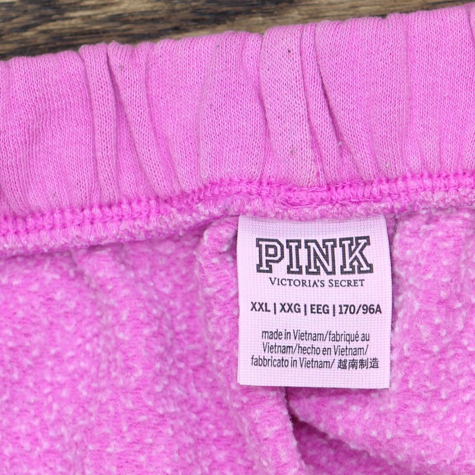 Pink by Victoria's Secret Logo Leg Closed Bottom Fleece Sweatpants Pink 2XL