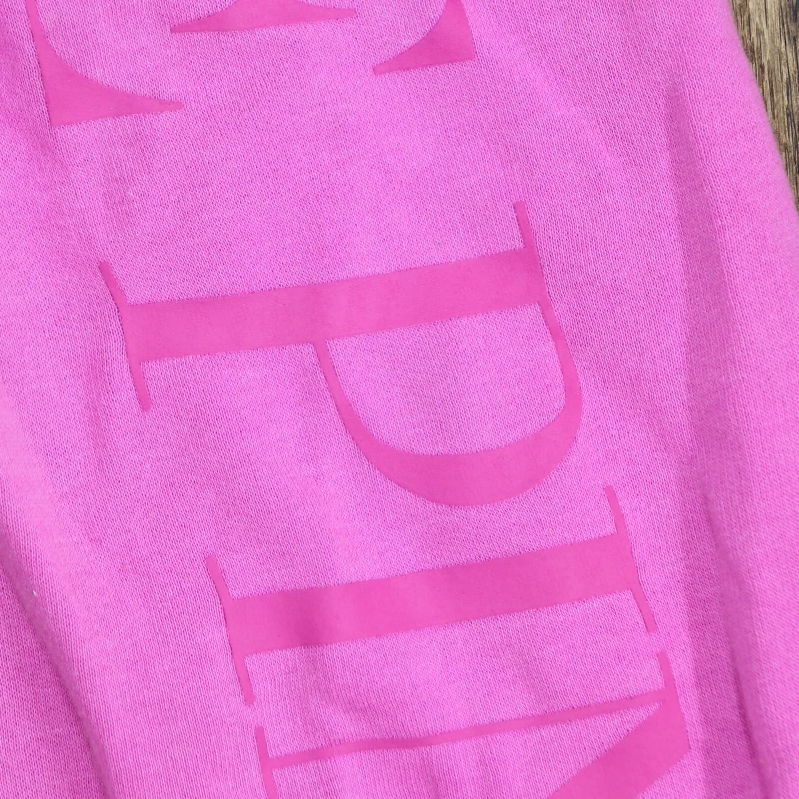 Pink by Victoria's Secret Logo Leg Closed Bottom Fleece Sweatpants Pink 2XL