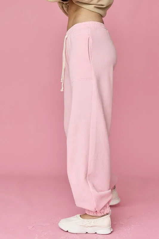 Pink Wide Jogger Pants