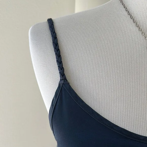 PJ Harlow Chic Navy Satin Camisole and Pants Lounge Set, Medium, VGUC
