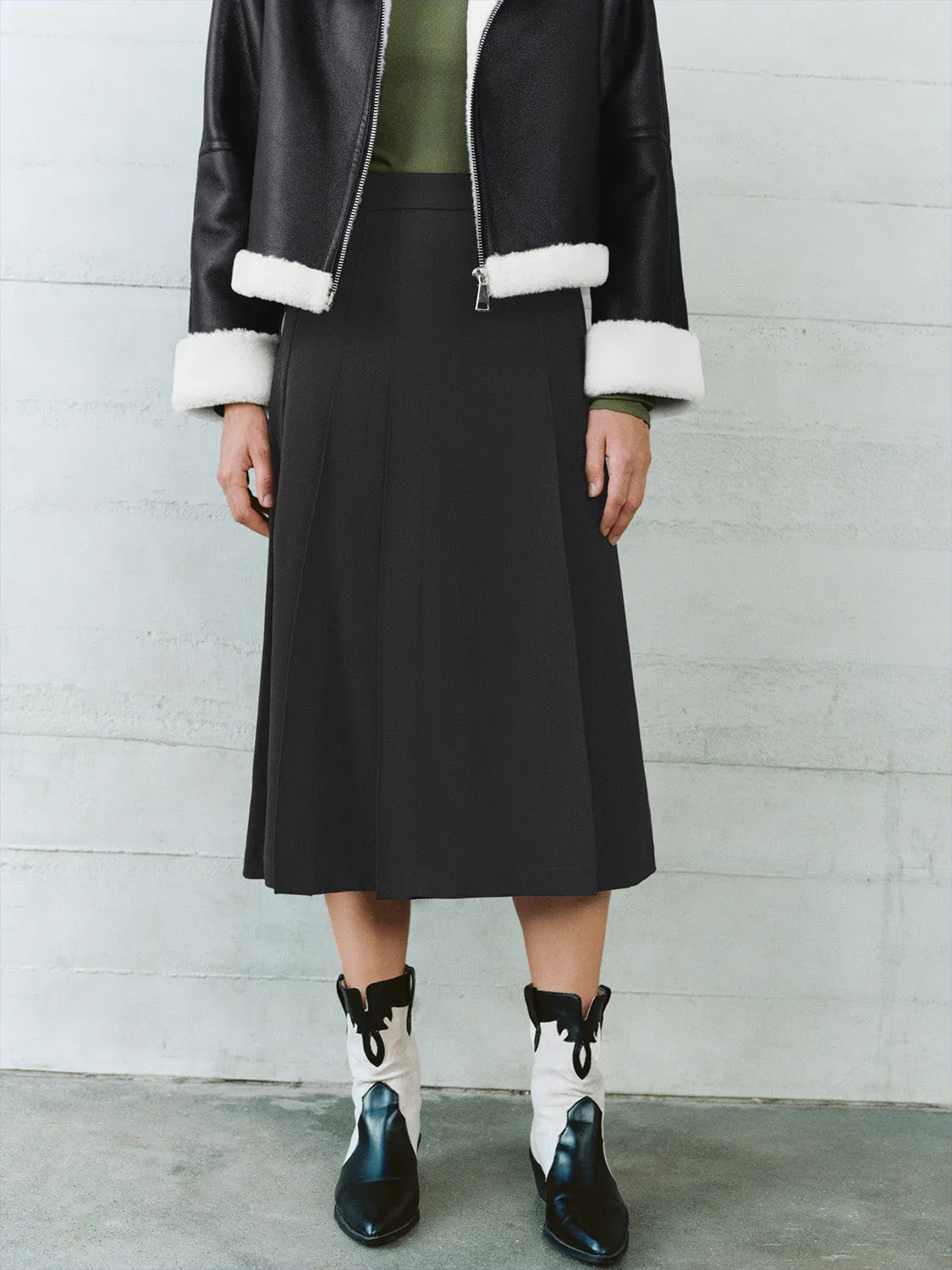 Pleated A-Line Skirts