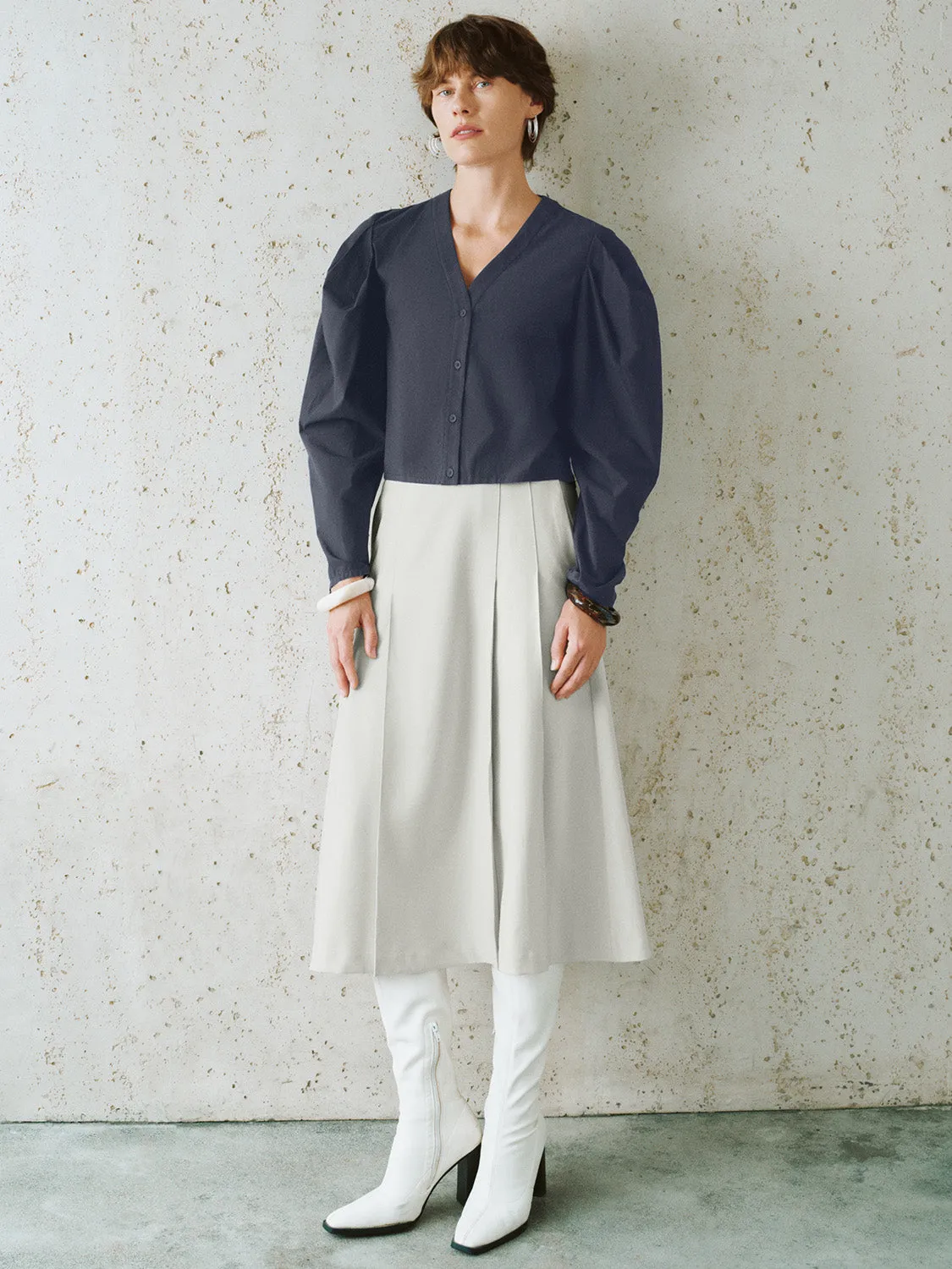 Pleated A-Line Skirts