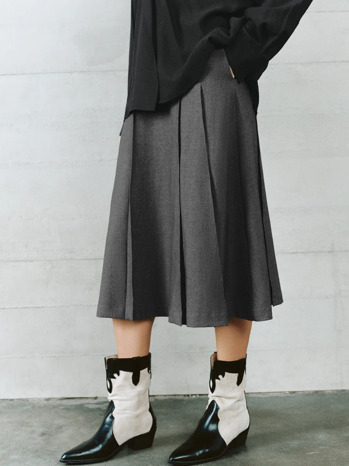 Pleated A-Line Skirts