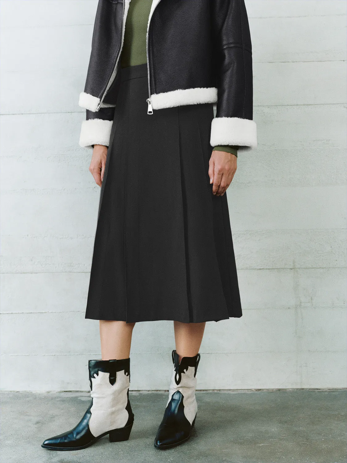 Pleated A-Line Skirts