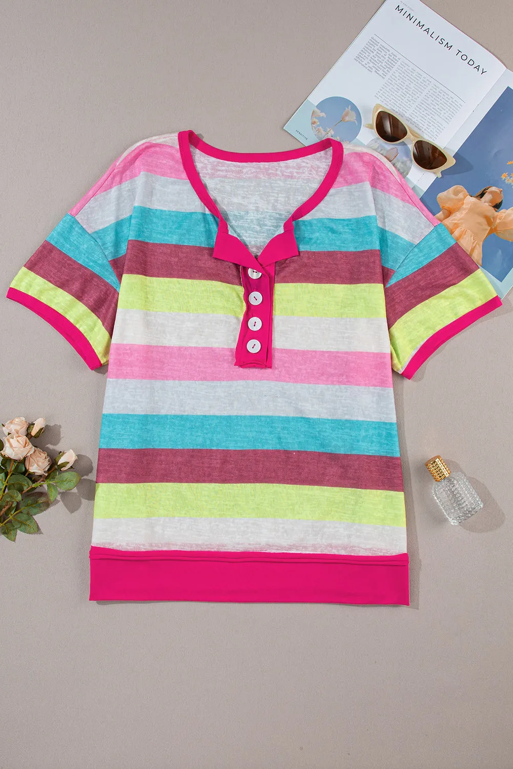 Plus Size Knit Henley Top