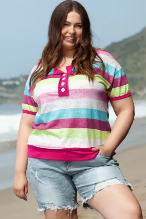 Plus Size Knit Henley Top
