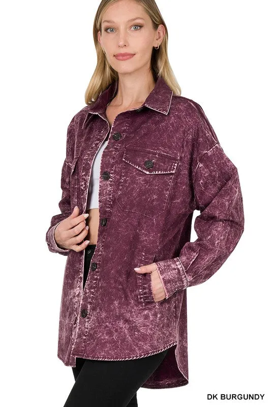 Premium Cotton Woven Vintage Washed Shacket