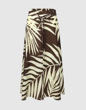 Printed Midi Loose A-Line Skirt