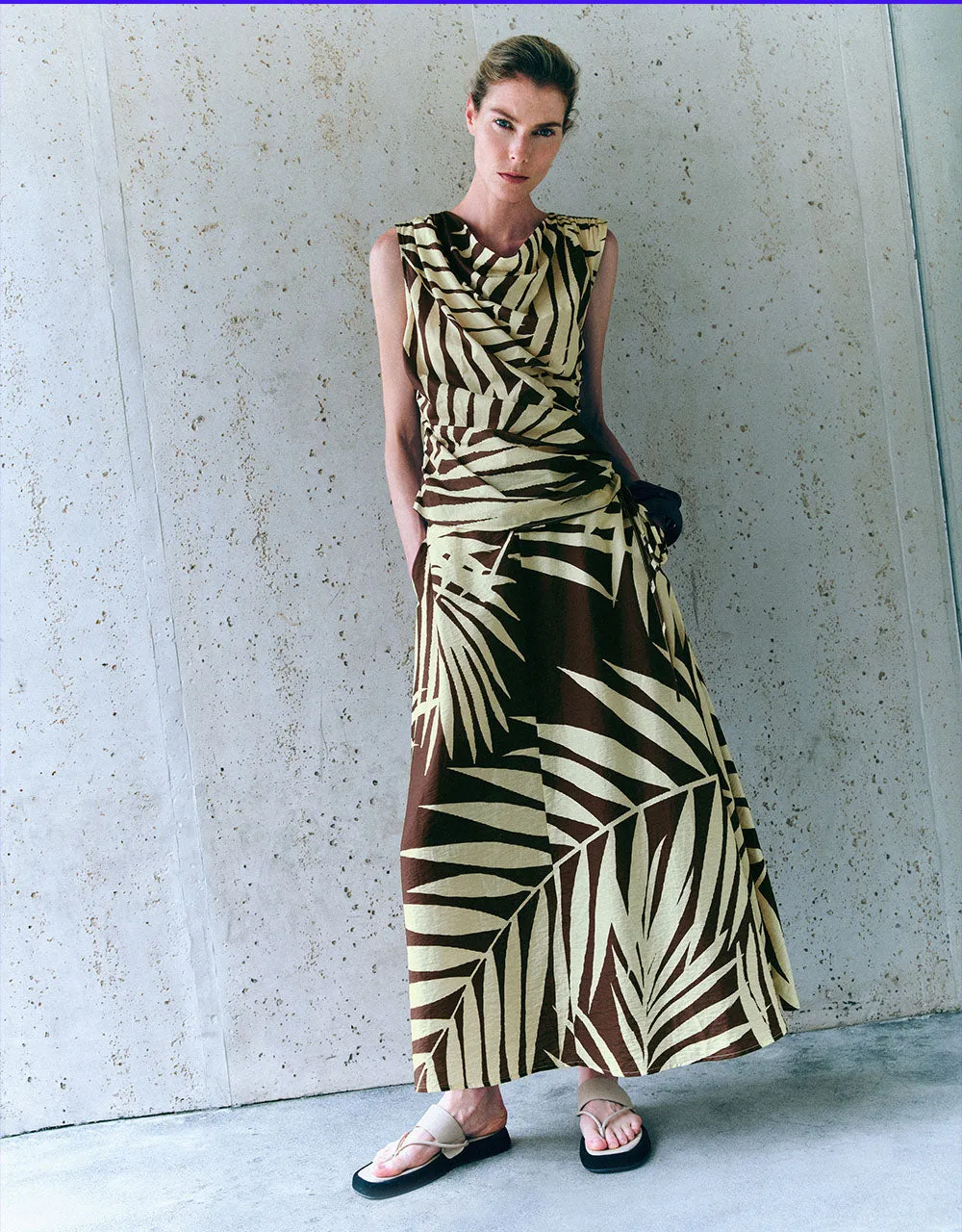 Printed Midi Loose A-Line Skirt