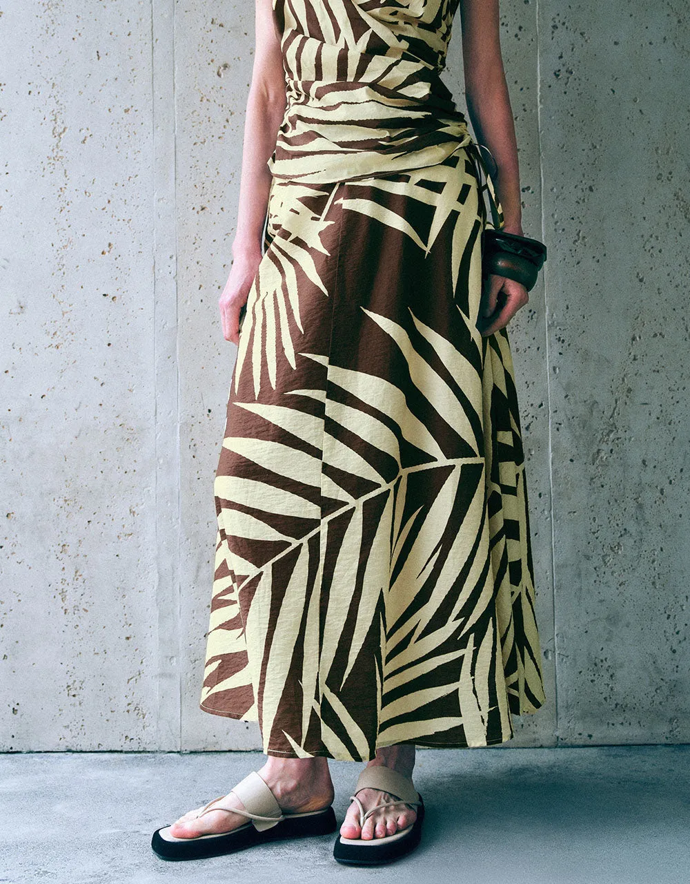 Printed Midi Loose A-Line Skirt