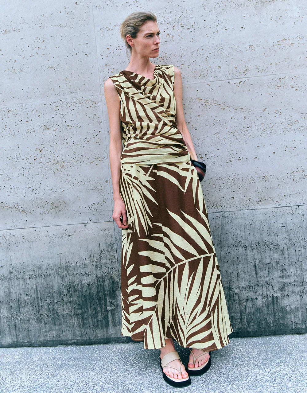 Printed Midi Loose A-Line Skirt
