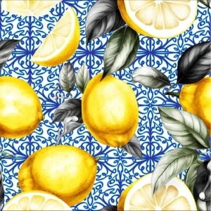 Printed Mini Matt Mediterranean Lemons