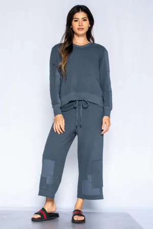 Pull On Crop Patched Pants