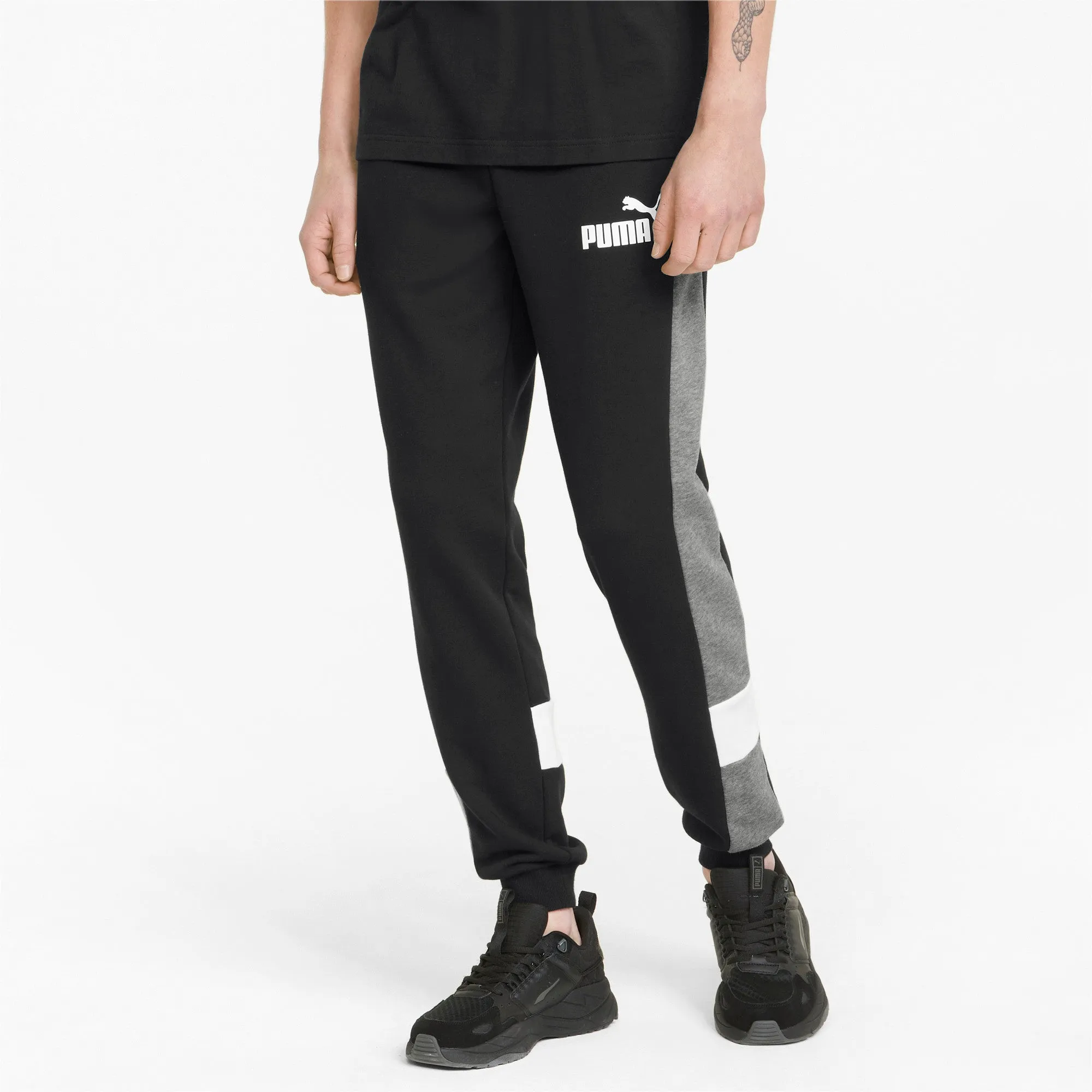 PUMA ESSENTIALS  MEN'S COLOURBLOCK SWEATPANTS