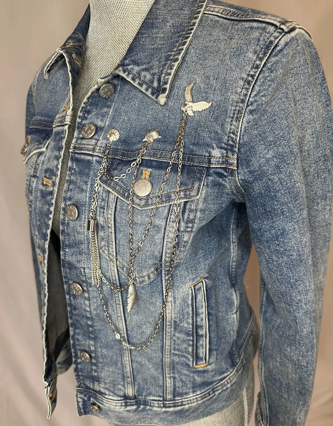 "Coors Rodeo" Women's Fringe Denim Jacket