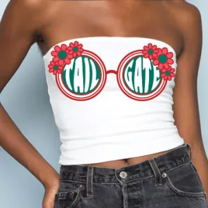 Red & Green Sunglasses Tube Top