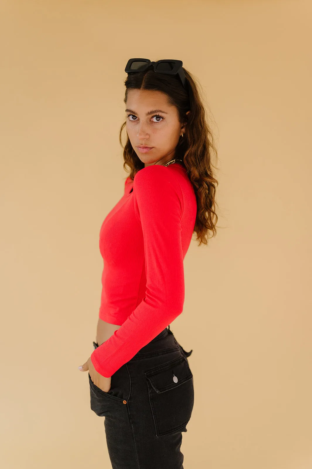 Red Hot Ribbed Top *RESTOCKED*