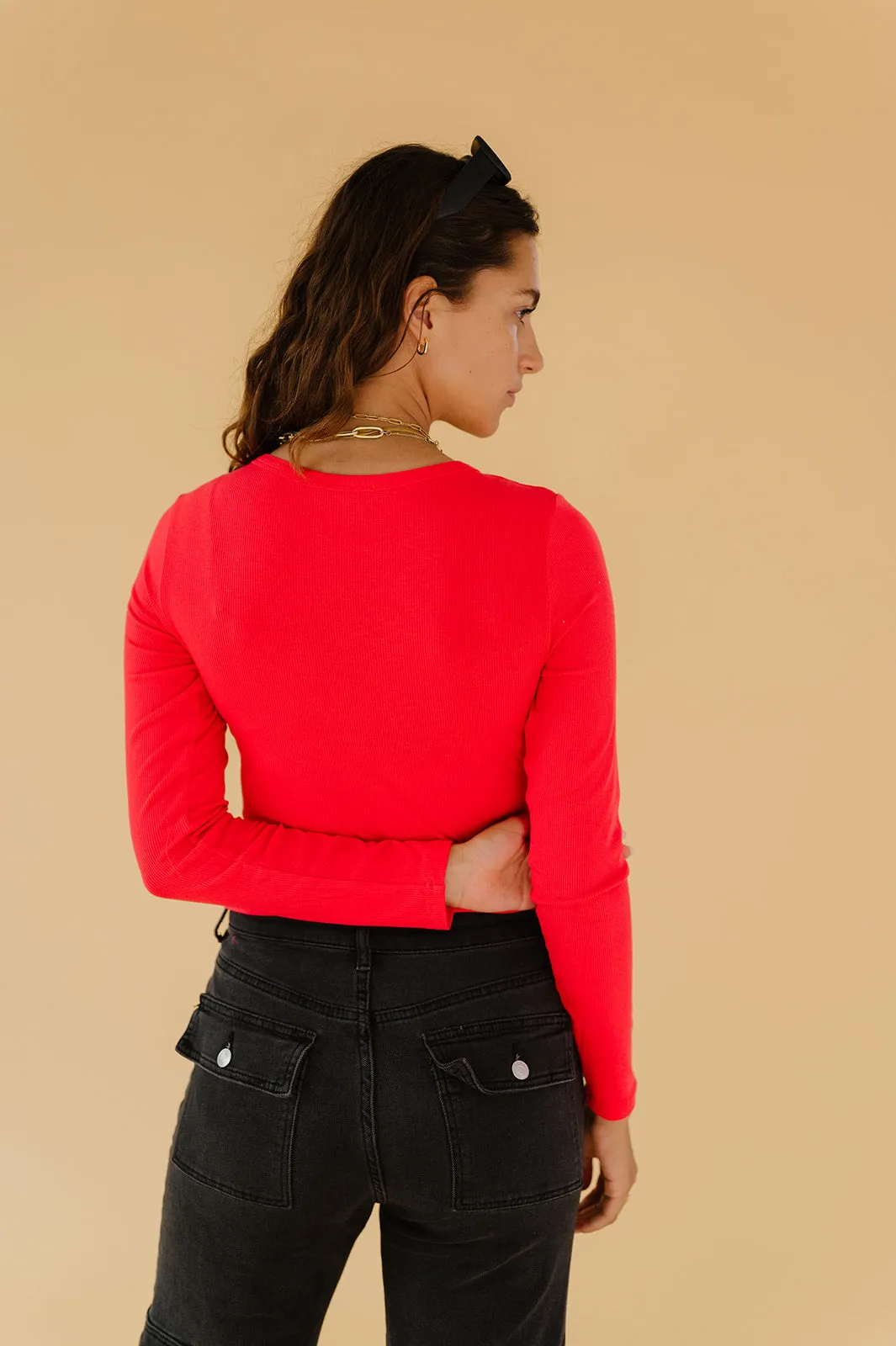 Red Hot Ribbed Top *RESTOCKED*