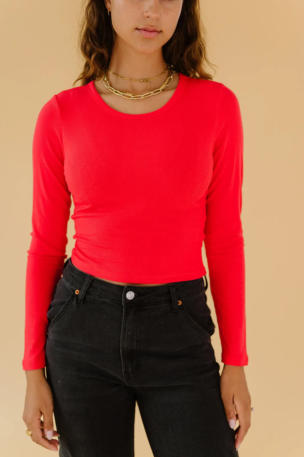 Red Hot Ribbed Top *RESTOCKED*
