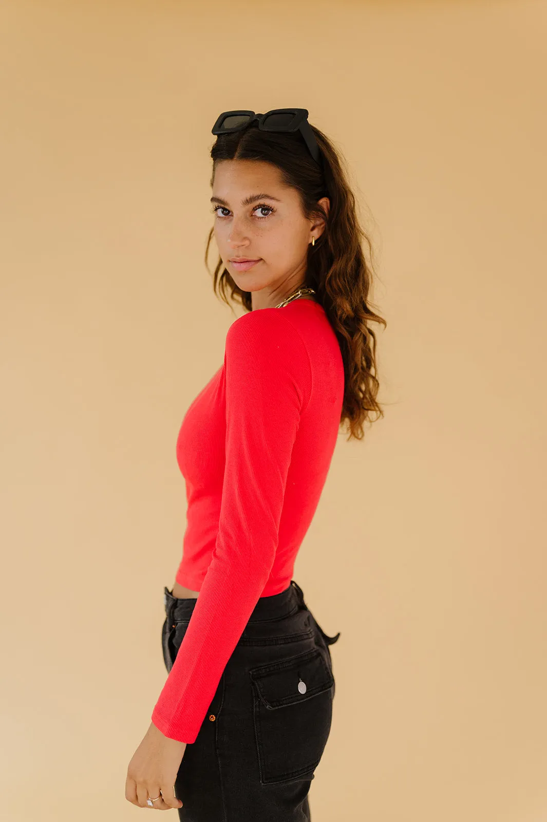 Red Hot Ribbed Top *RESTOCKED*