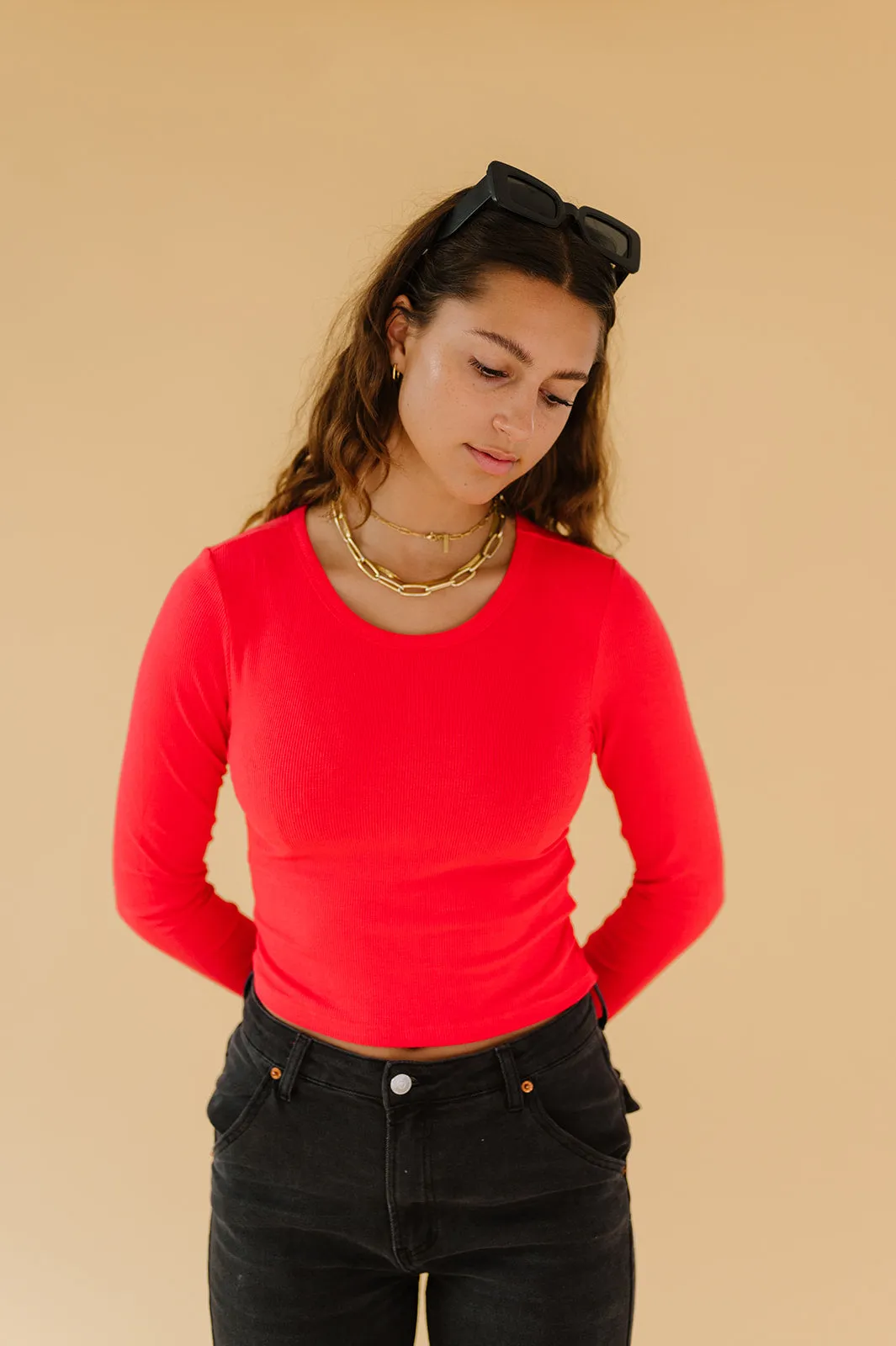 Red Hot Ribbed Top *RESTOCKED*