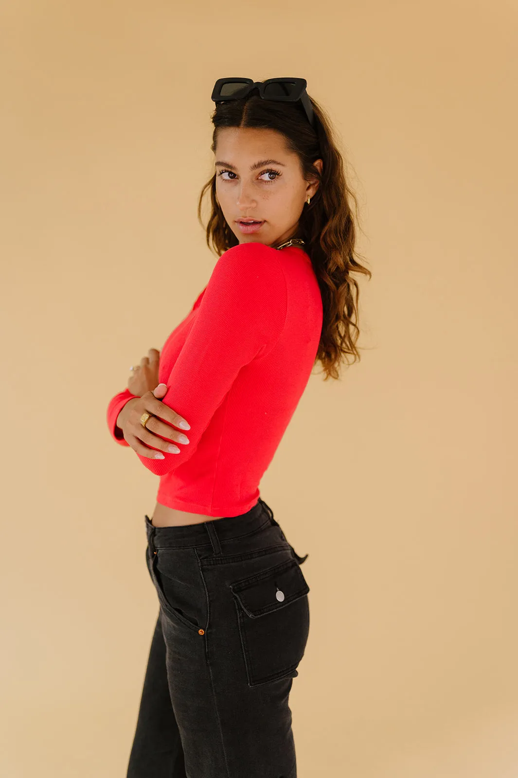 Red Hot Ribbed Top *RESTOCKED*