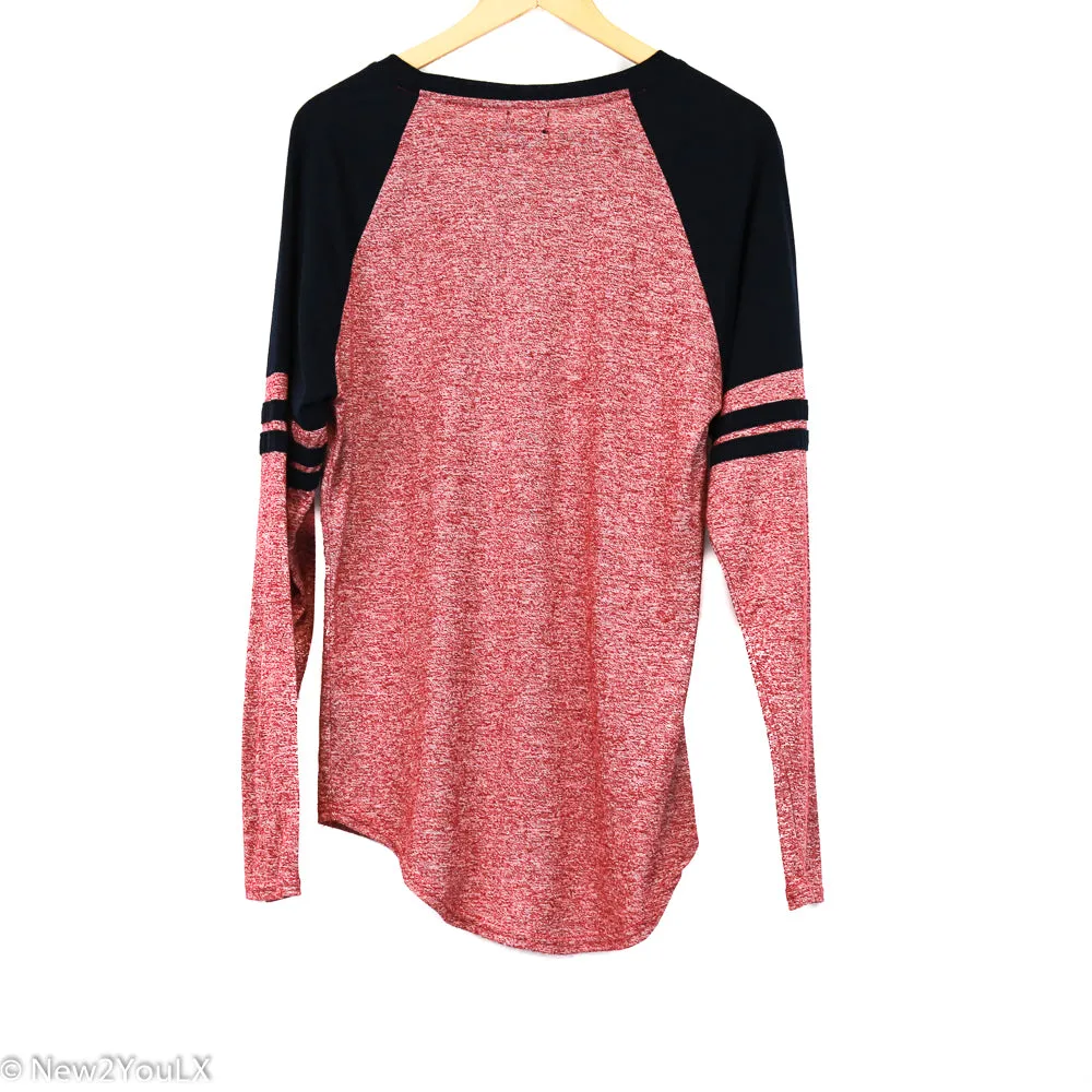 Red/Navy Baseball Tee (Carbon)