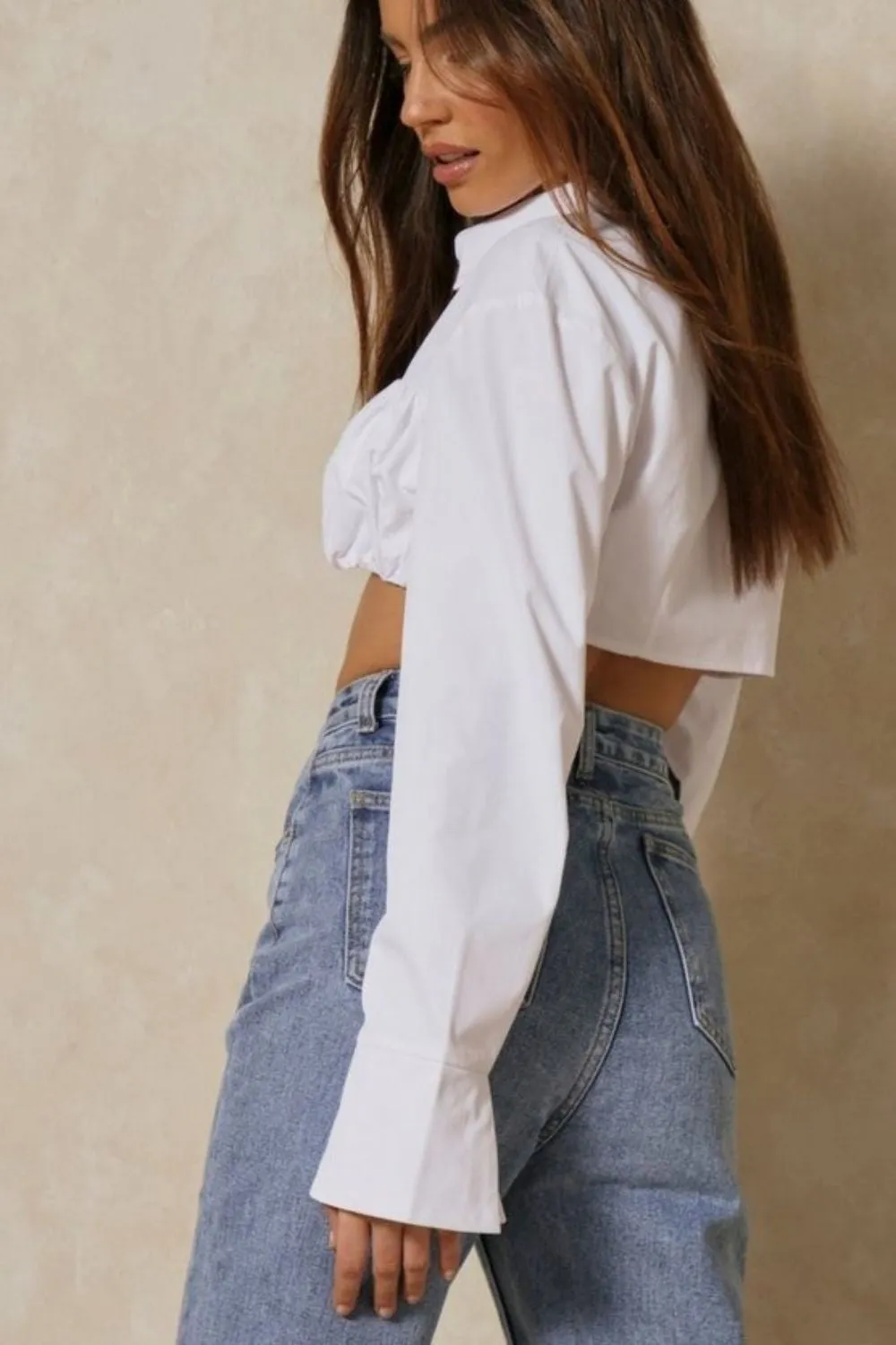 Regular White Collar Top