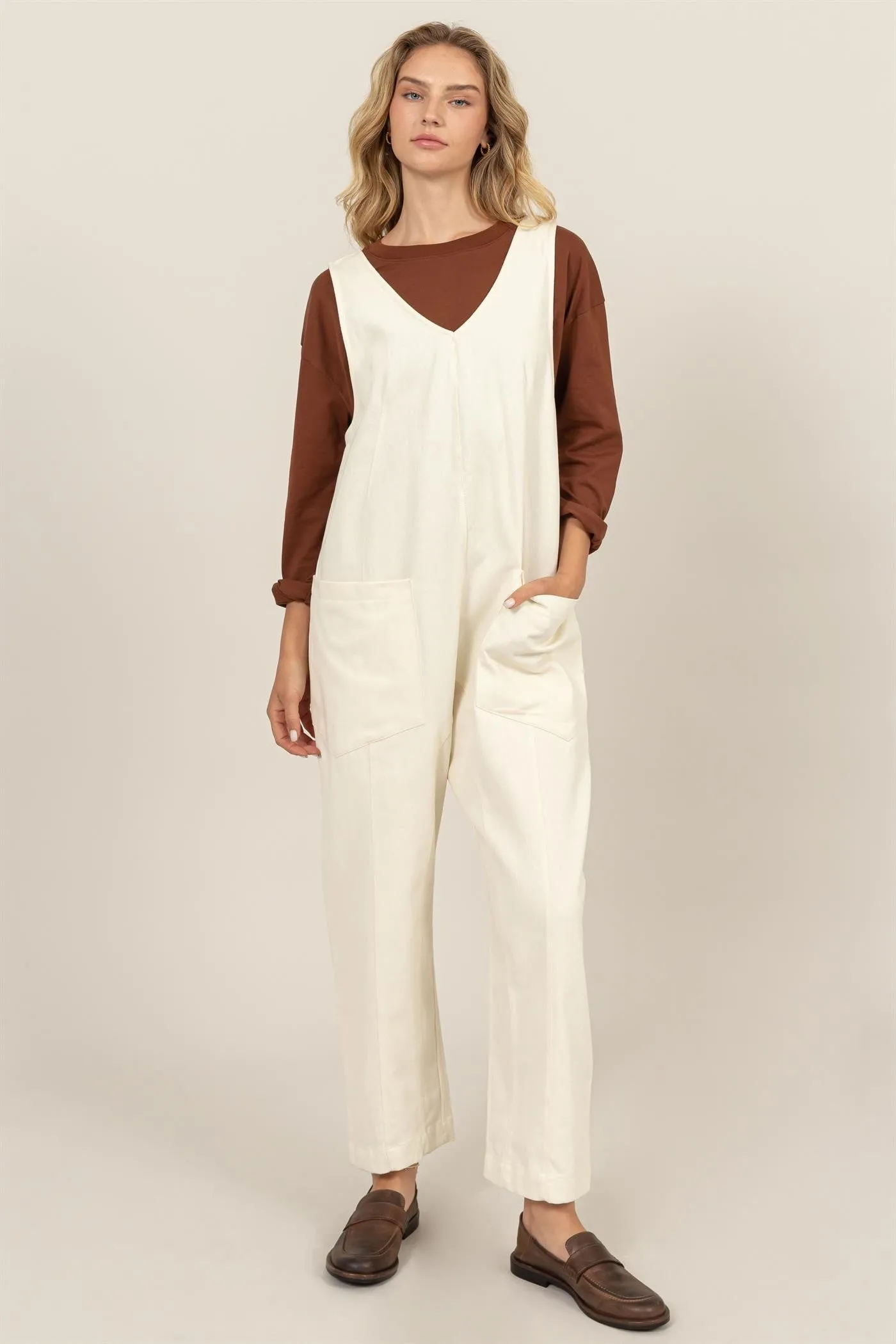 Relaxed Cream Jumpsuit