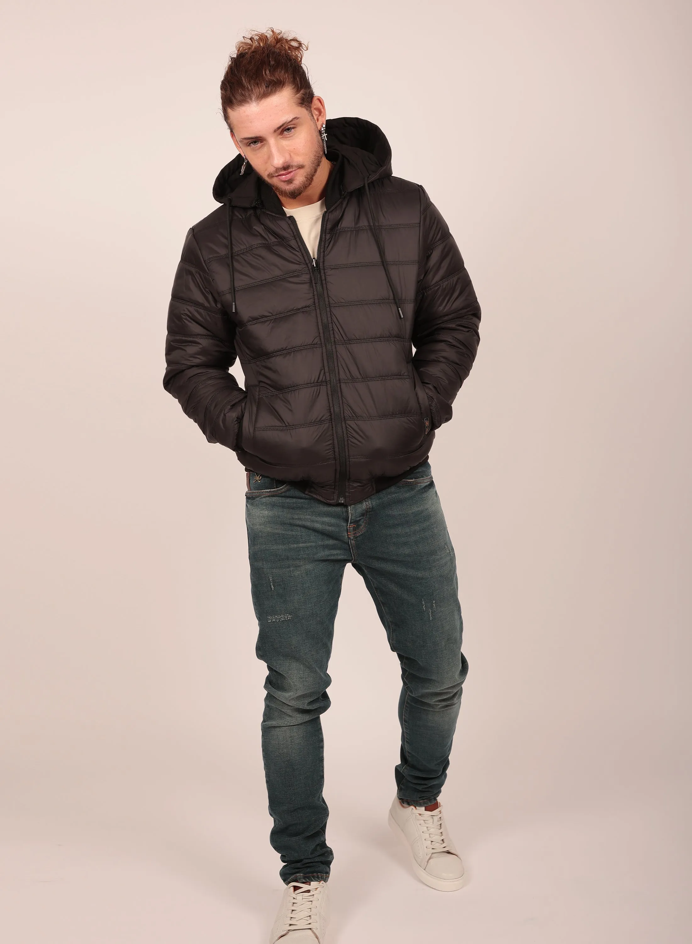 Reversible Regular Fit Bomber Jacket in Black