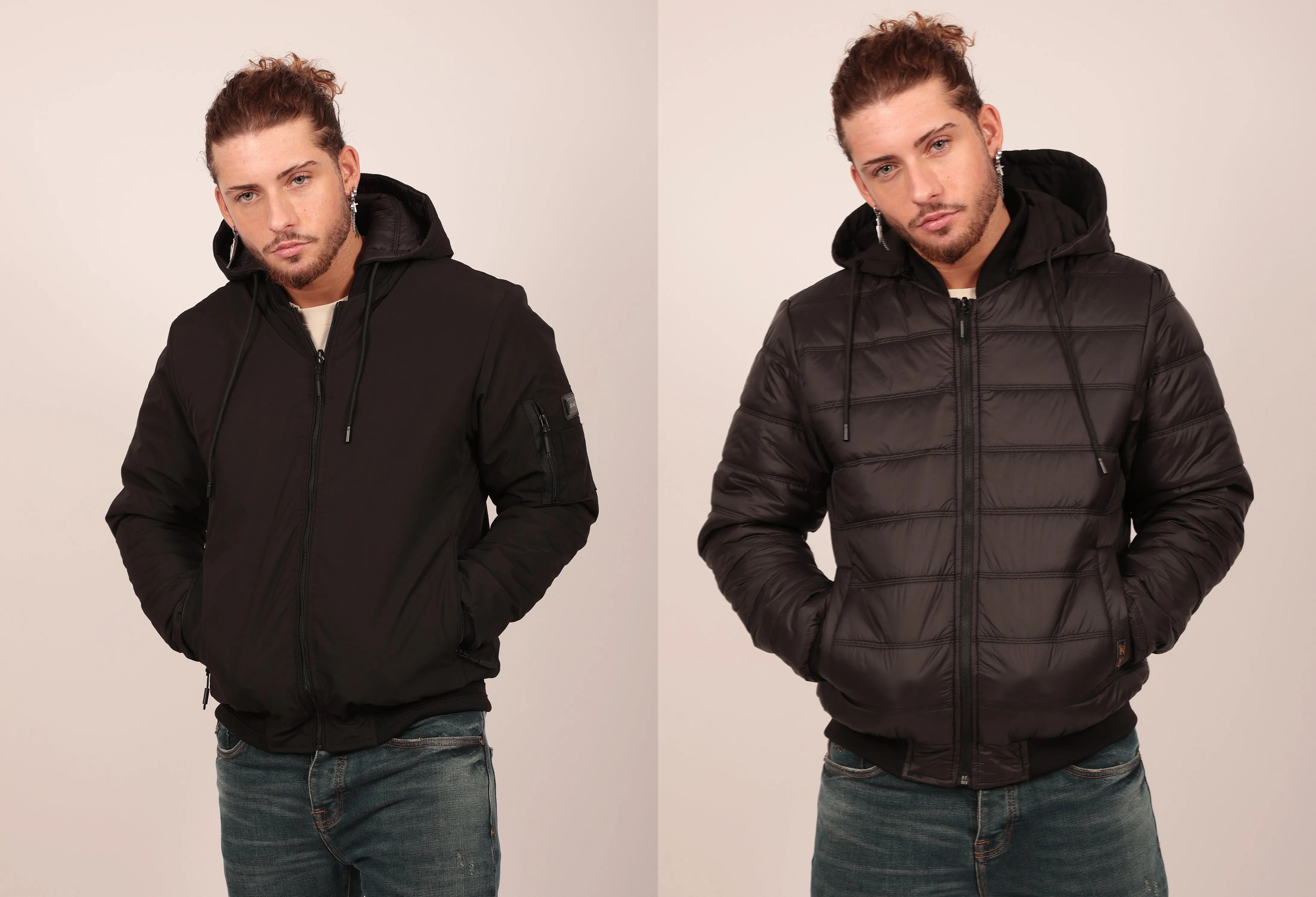 Reversible Regular Fit Bomber Jacket in Black