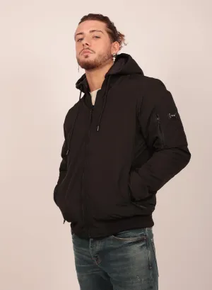 Reversible Regular Fit Bomber Jacket in Black