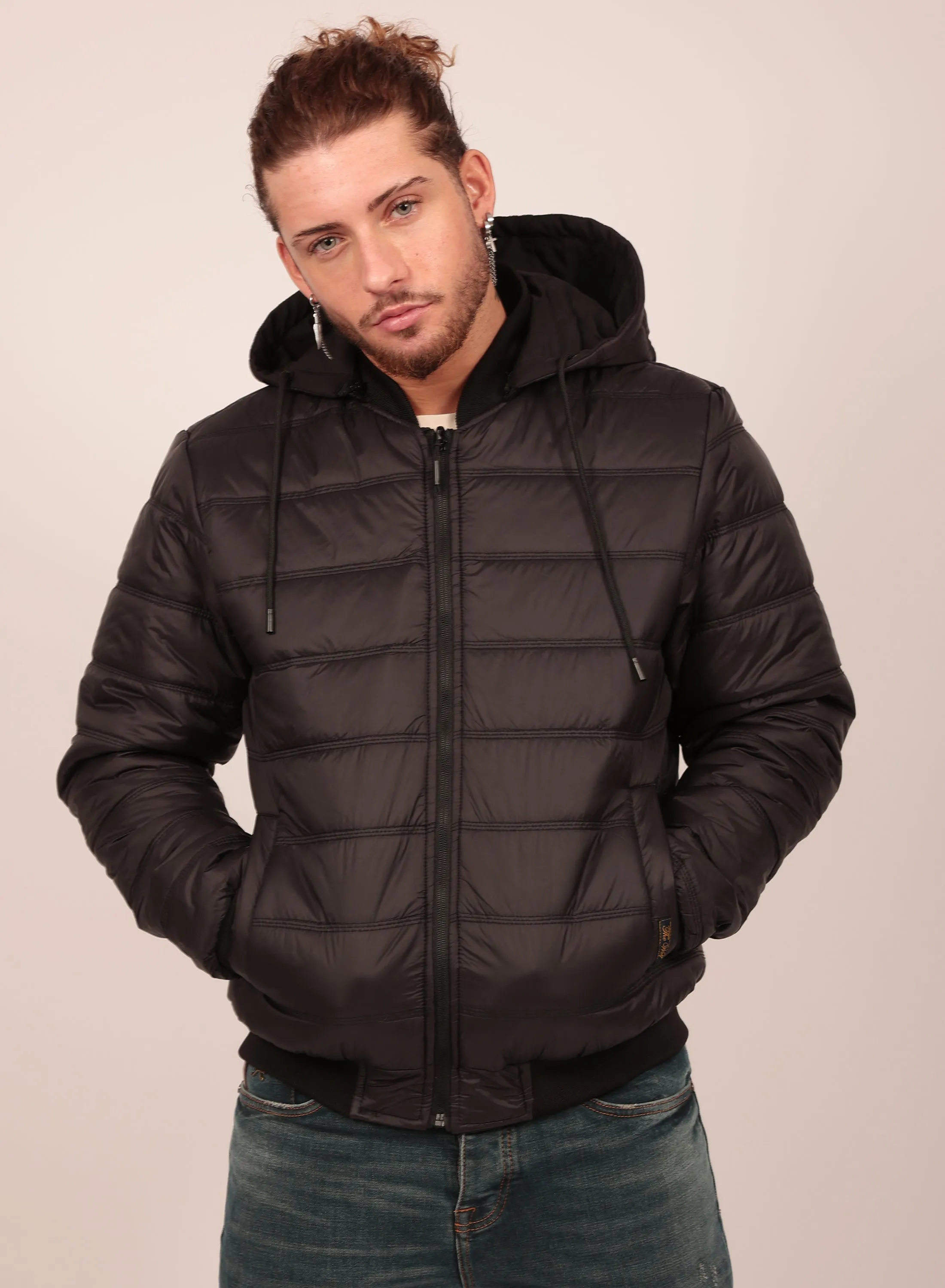 Reversible Regular Fit Bomber Jacket in Black