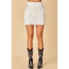 Rhinestone Fringe Skirt