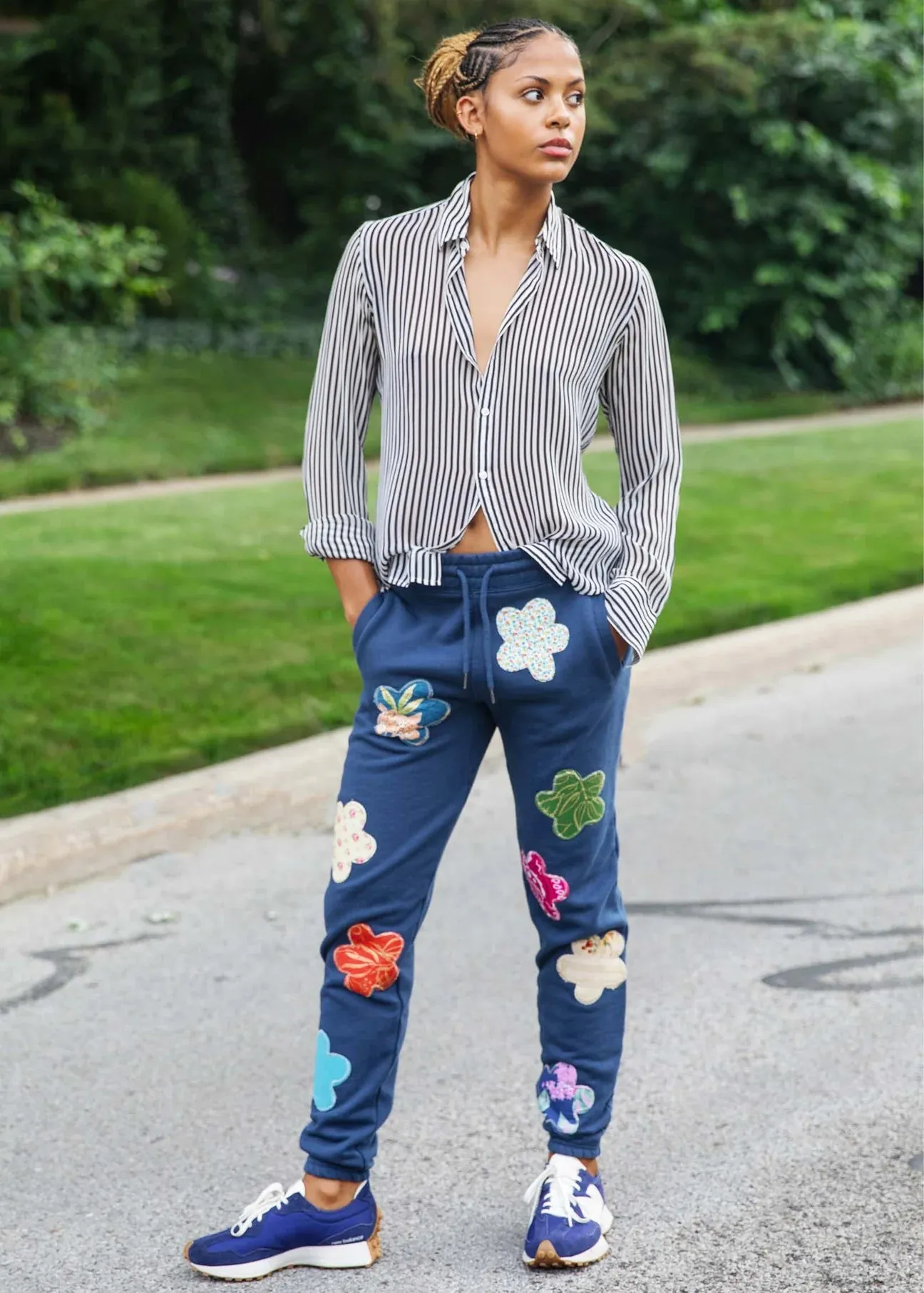 Rialto Jean Project Mixed Print Floral Sweatpants